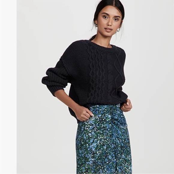 FREE PEOPLE Dream Cable Crew Sweater XS Fisherman Chunky Knit Comfy Cozy Soft - Picture 3 of 14